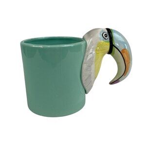 Vintage Handpainted Bergschrund 1980s Seattle Toucan Tropical Coffee Mug